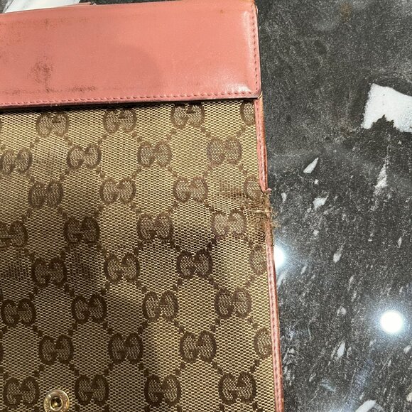Gucci Purse + Wallet Set: Monogram Jolicoeur Pink Gold Tote & Heart Clasp Wallet - Picture 15 of 16